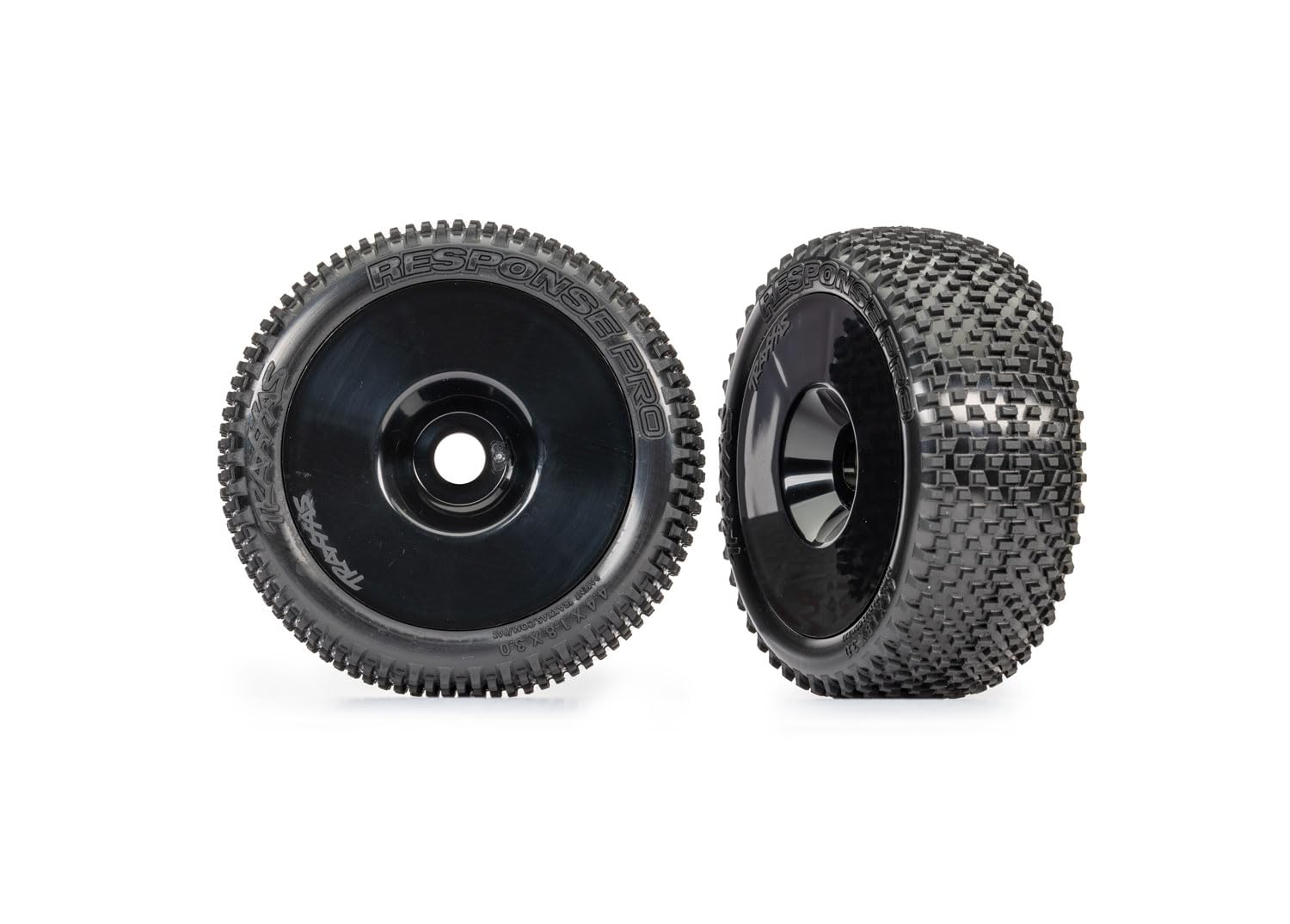 Traxxas 9074-BLK 3.0" Black Wheels w/ Response Tires (2):Jato 4X4 BL-2s & VXL-4s