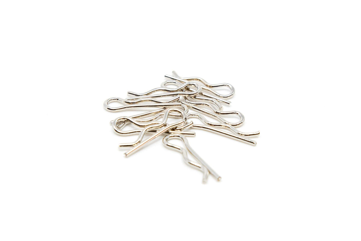 1UP Racing 10301 Chrome Body Clips - 5-6mm Body Post - 10ea