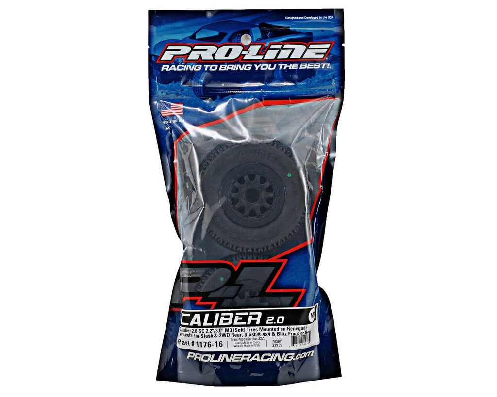 Pro-Line 1176-16 Caliber 2.0 SC 2.2/3.0" M3 Tires Mounted (2): Traxxas Slash