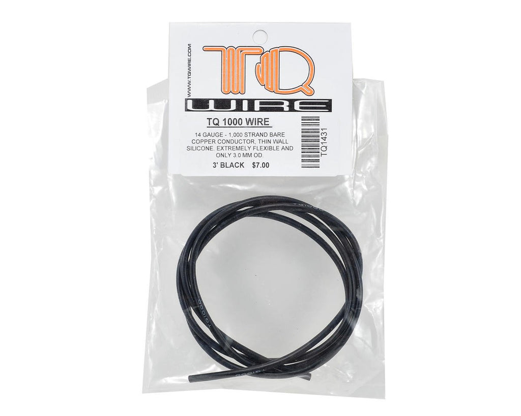 TQ Wire 1431 14 Gauge 1000 Strand Super Flexible Wire- 3' Black