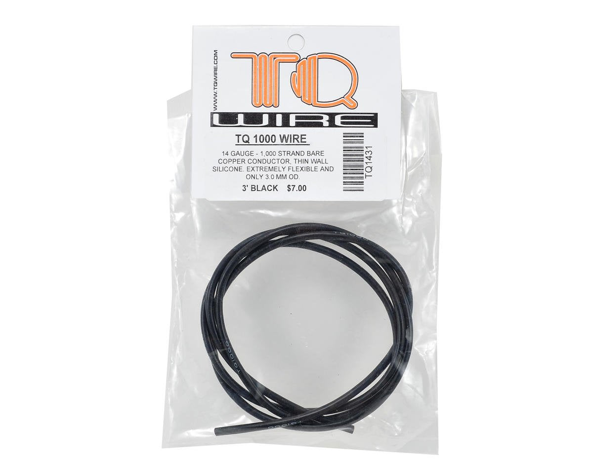 TQ Wire 1431 14 Gauge 1000 Strand Super Flexible Wire- 3' Black