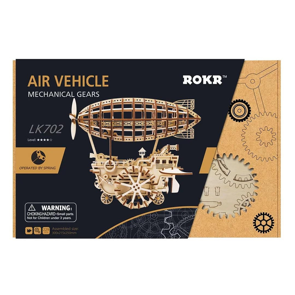 Robotime LK702 Mechanical Wood Models; Airship Air Vehicle - with