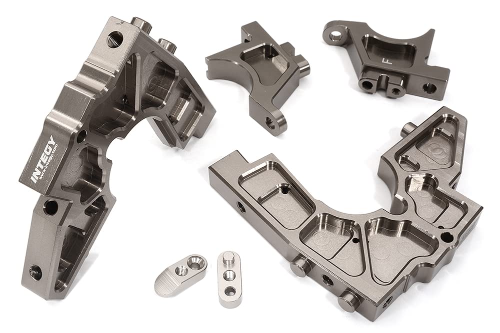 Integy C32430GREY Billet Machined Front Bulkhead Set: DBXL-E 2.0 4WD