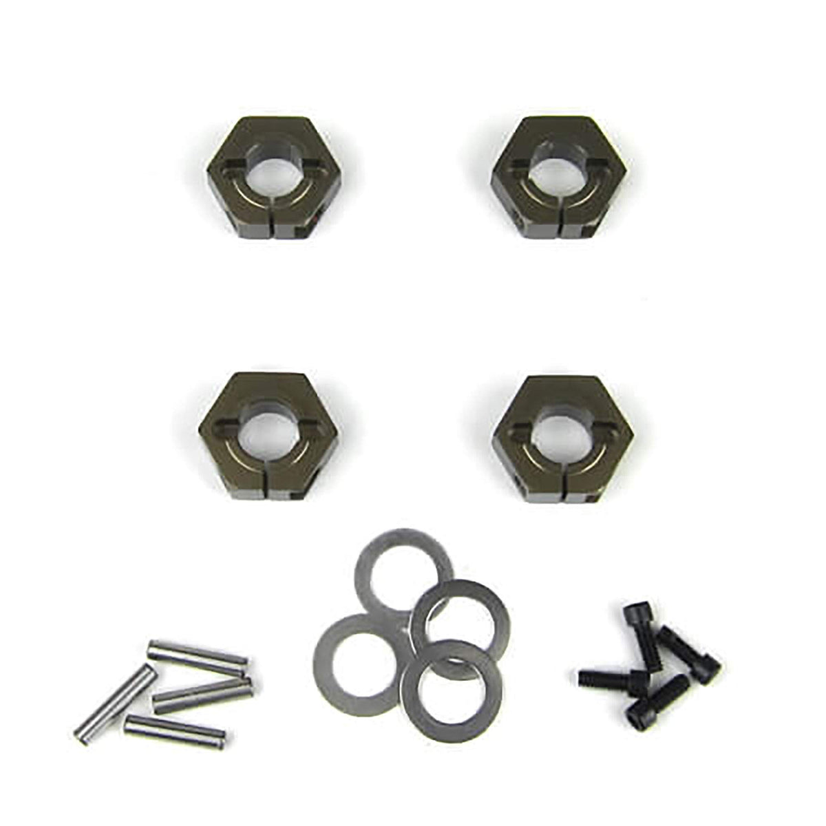 Tekno RC 5571A Wheel Hexes 12mm aluminum, 4pc: SCT410