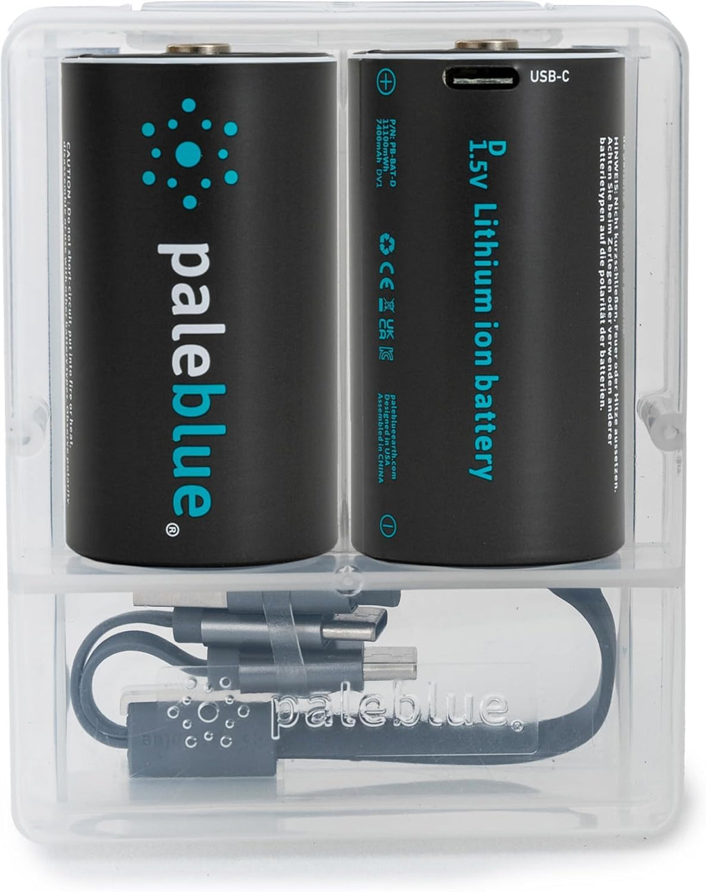 Pale Blue Earth PBDC Pale Blue Lithium Ion Rechargeable D Batteries 2pk