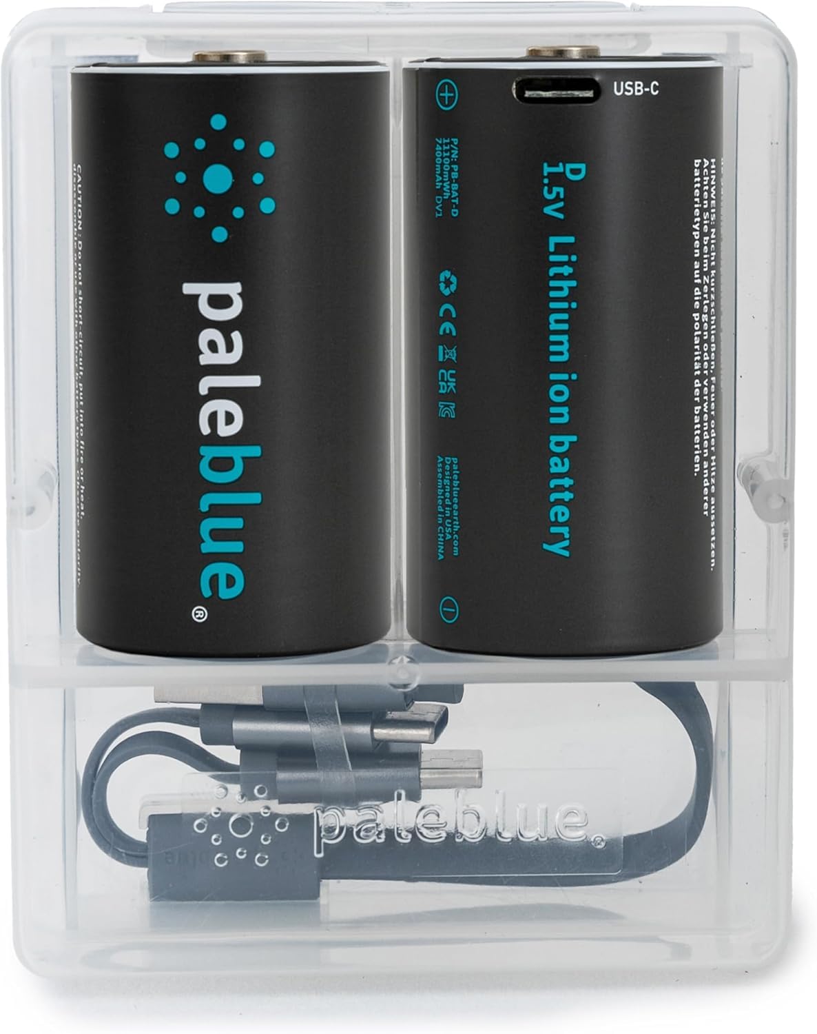 Pale Blue Earth PBDC Pale Blue Lithium Ion Rechargeable D Batteries 2pk