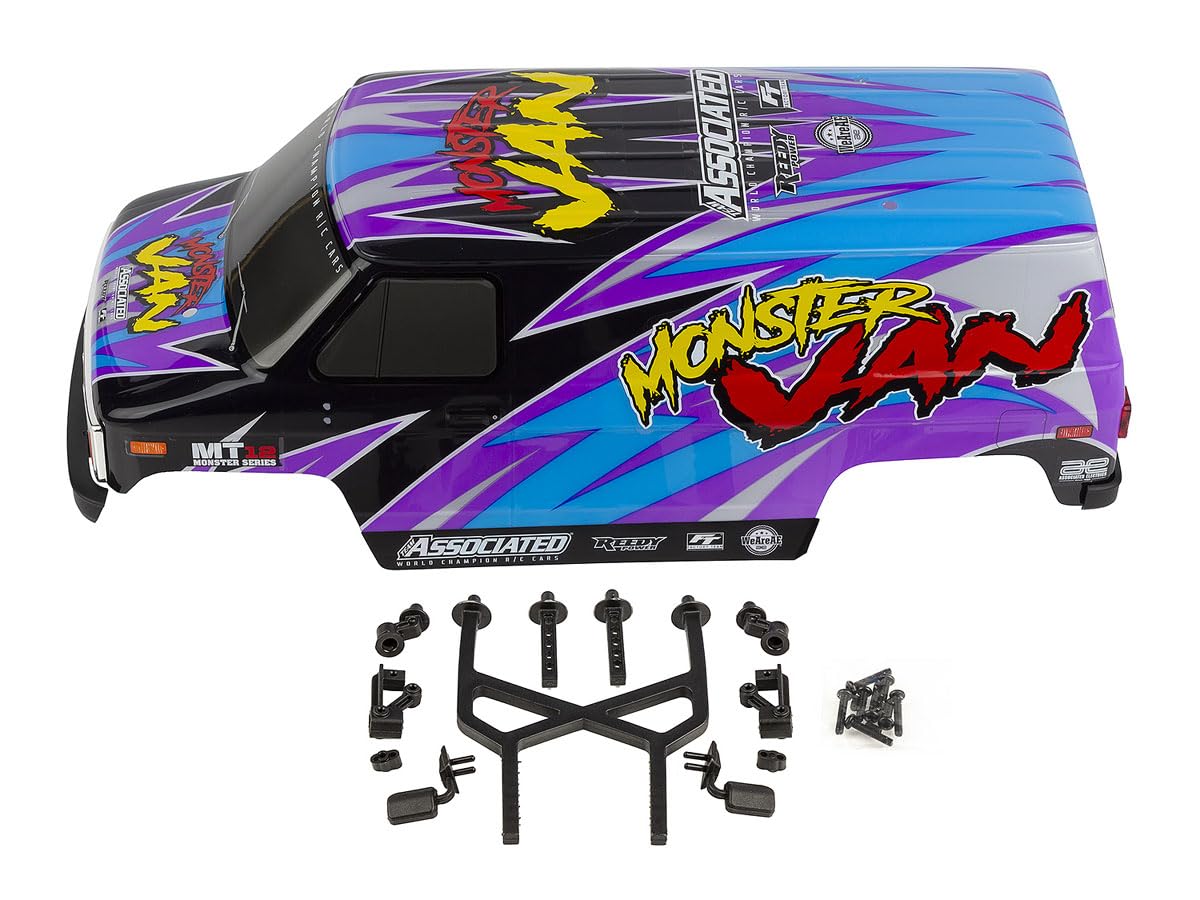 Team Associated 41116 MT12 Monster Van Body Set, Painted