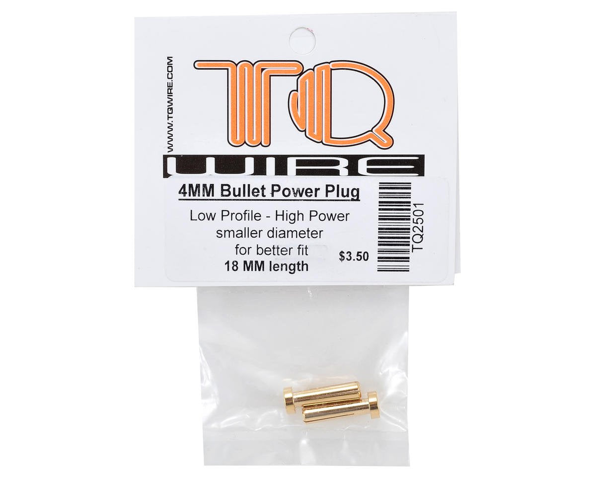TQ Wire 2501 4mm Male Bullets Low Profile (pr.) Gold 18mm