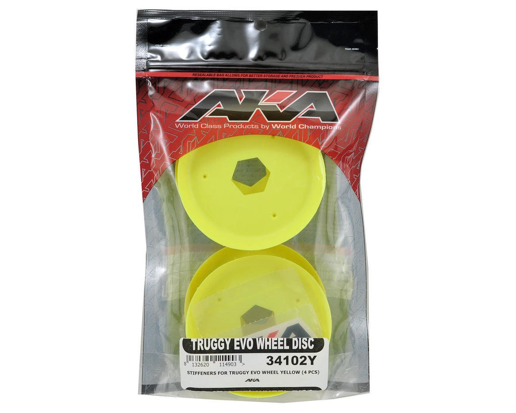 AKA 34102Y Stiffeners for Truggy Evo Wheel Yellow (4)