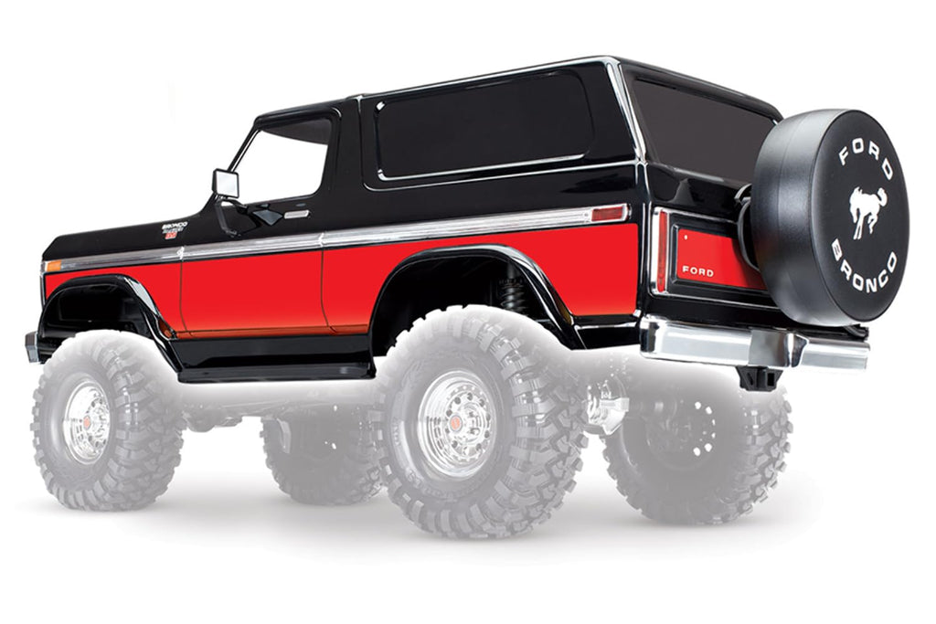 Traxxas 8010X Black Painted Ford Bronco Body with Accessories: 1/10 TRX-4