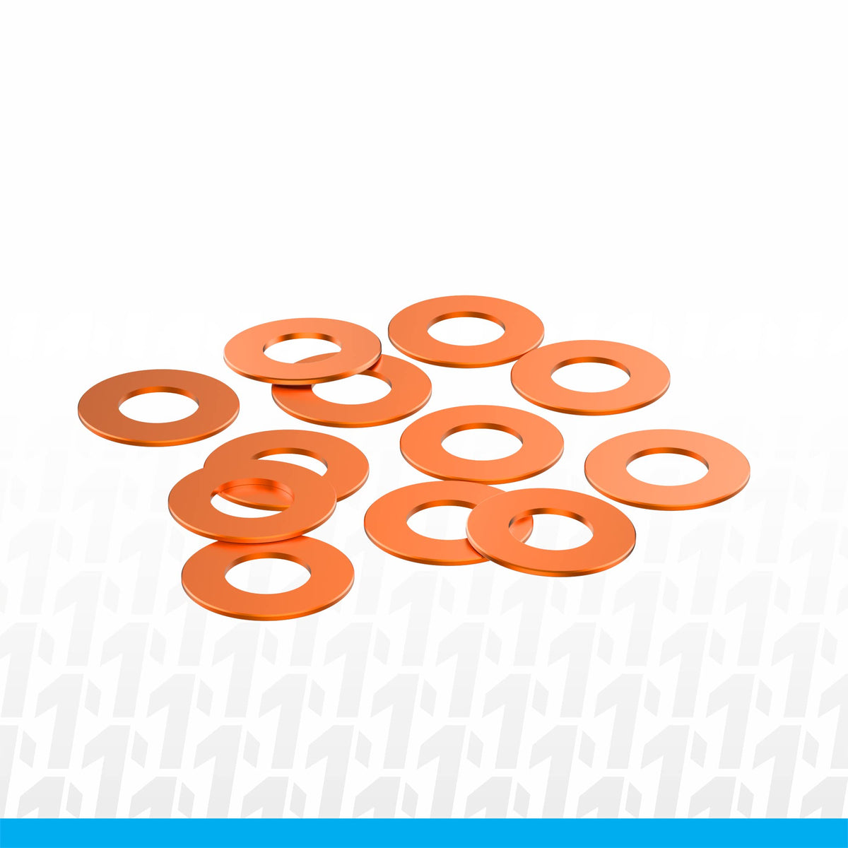 1UP Racing 80351 3x6x0.25mm Precision Aluminum Shims, Orange (12pcs)