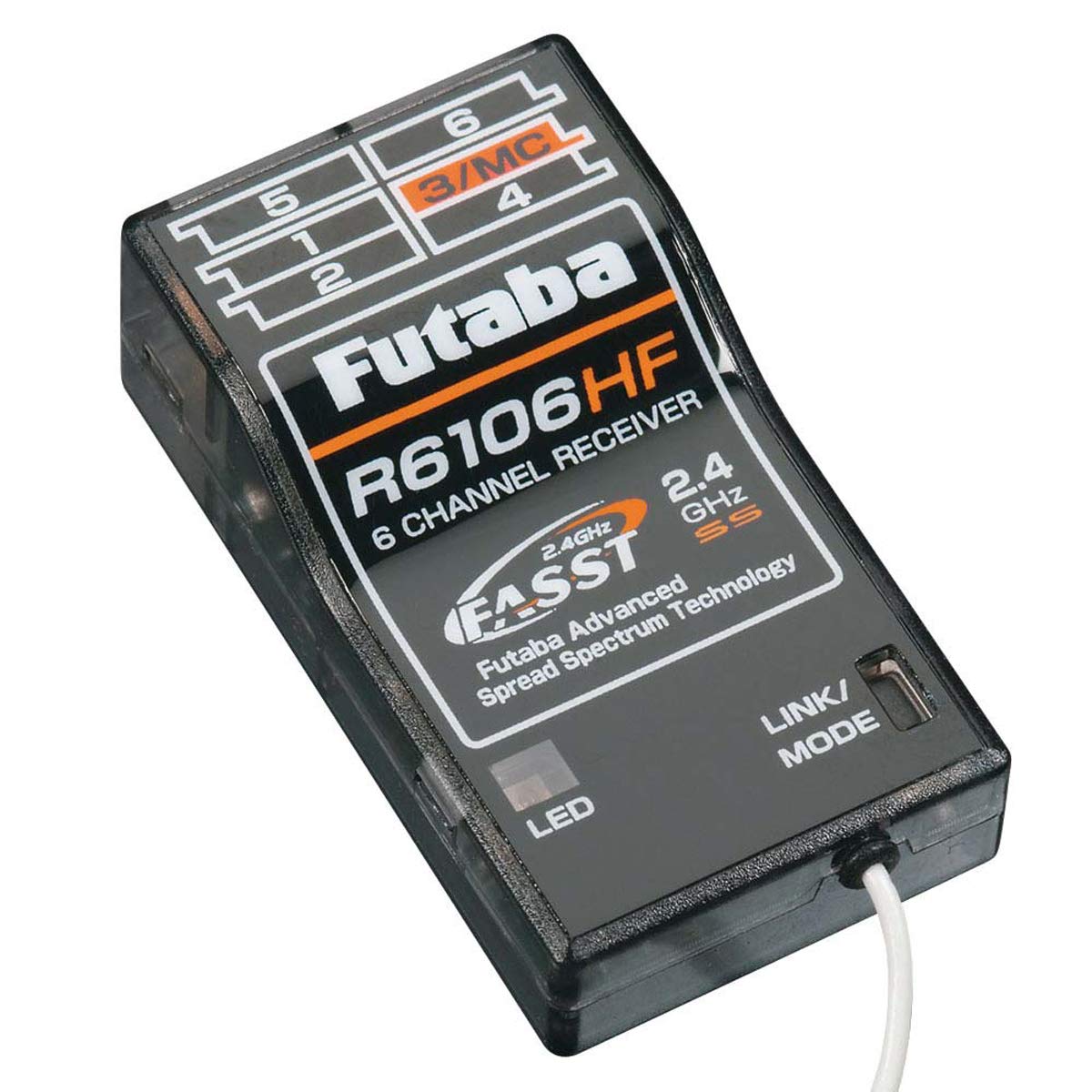 Futaba 01102193-1 R6106HF 2.4GHz FASST 6-Channel Micro Receiver for Short Range