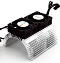 Power Hobby PH1289SILVER Powerhobby Heat Sink w Twin Turbo High Speed Cooling Fans 1/8 Motors-Silver