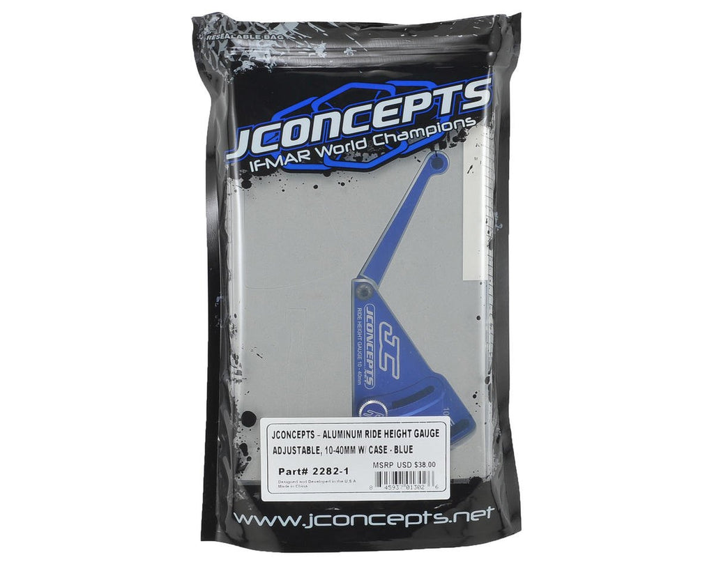 J Concepts 22821 Aluminum Ride Height Gauge, 10-40mm, Blue