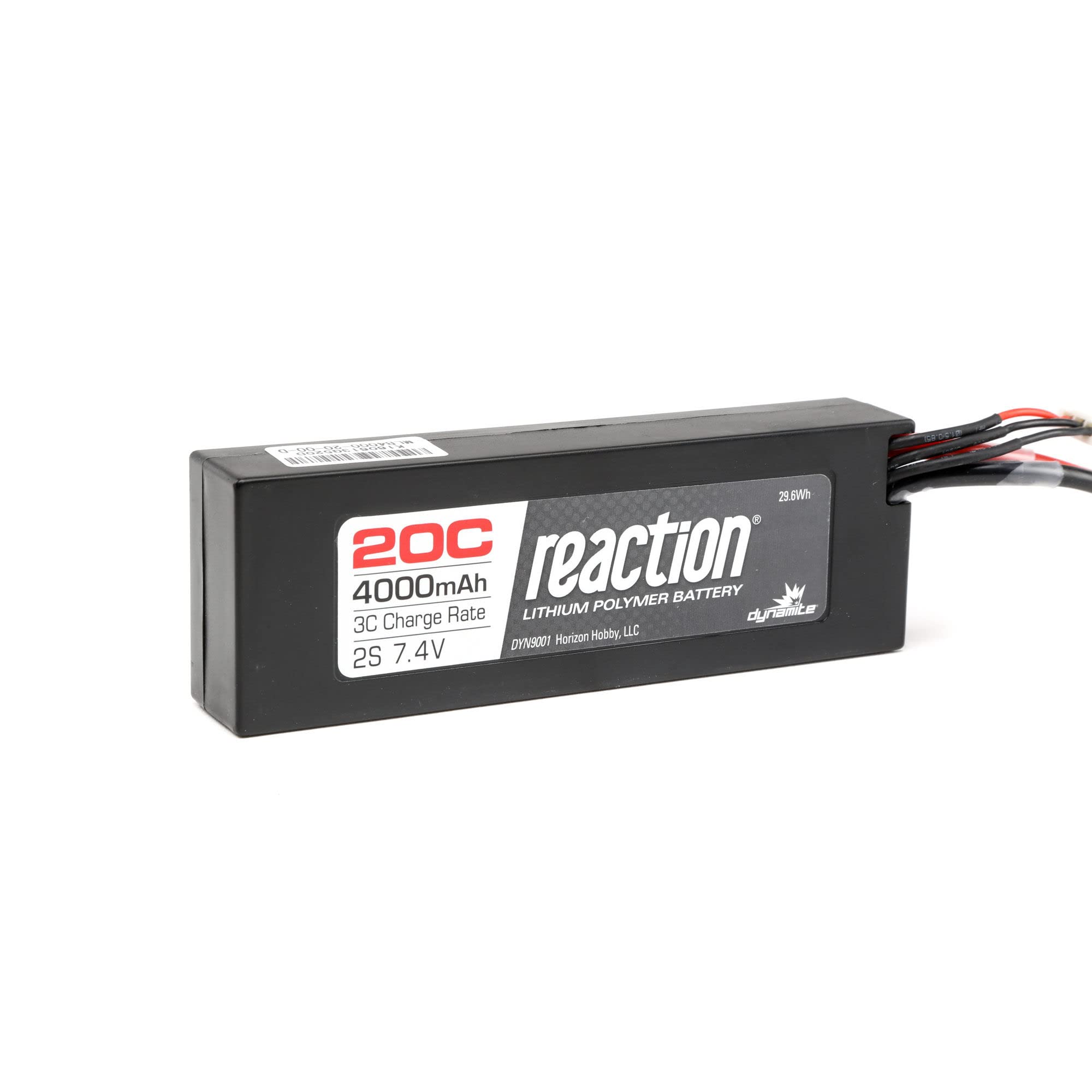 Dynamite DYN9001EC Reaction 7.4V 4000mAh 2S 20C LiPo Hard Case Battery: EC3