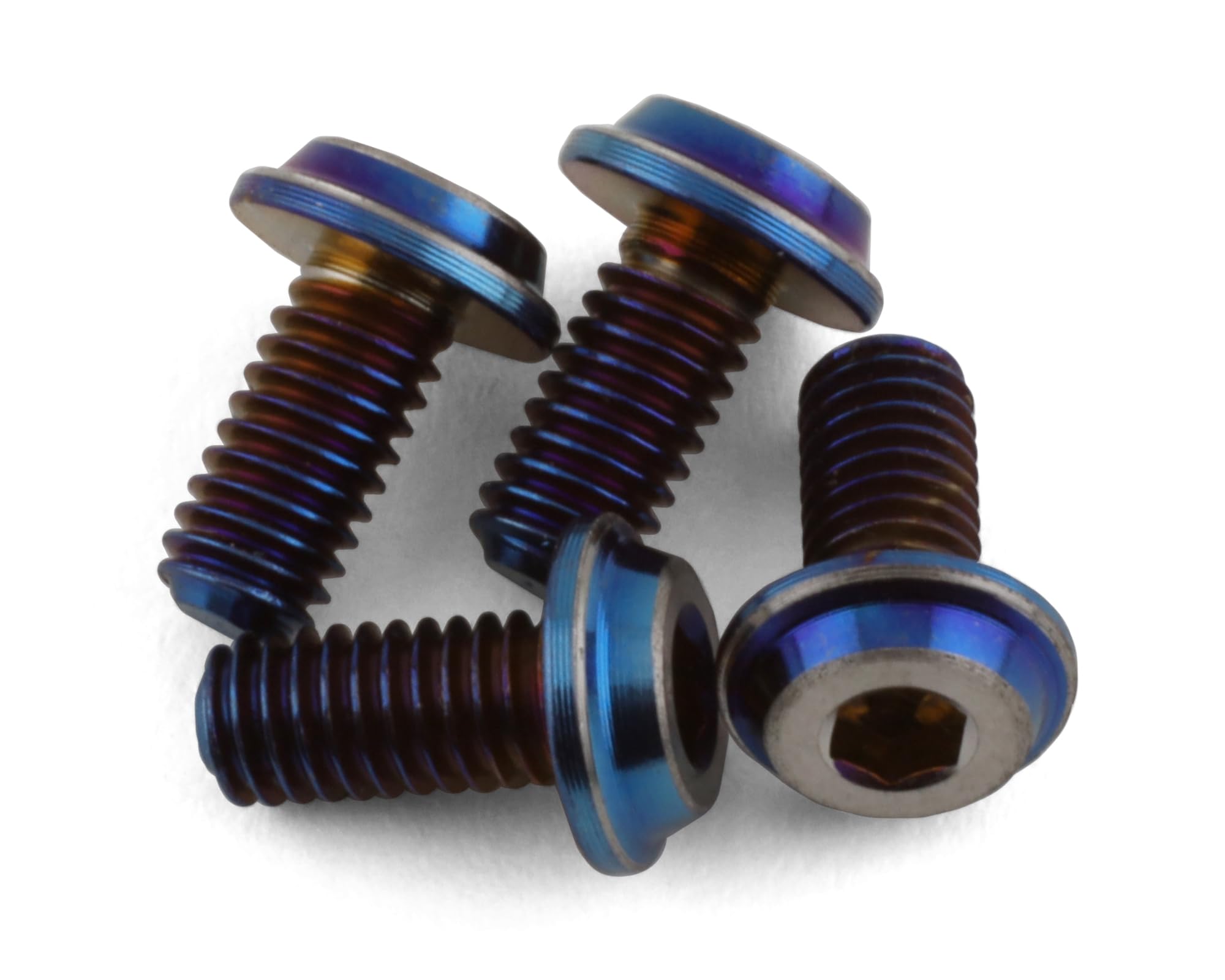 J Concepts 50371 3x6mm Top Hat Titanium Screw, Burnt Blue, 4pc