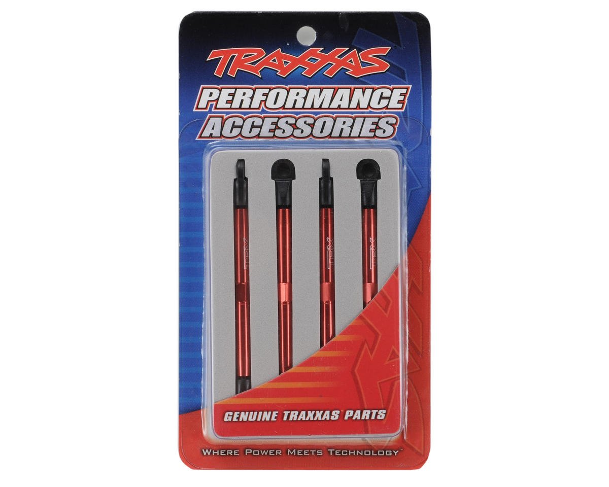 Traxxas 7138X Red Aluminum Toe Links w/Rod Ends (4): 1/16 E-Revo 1/16 Summit