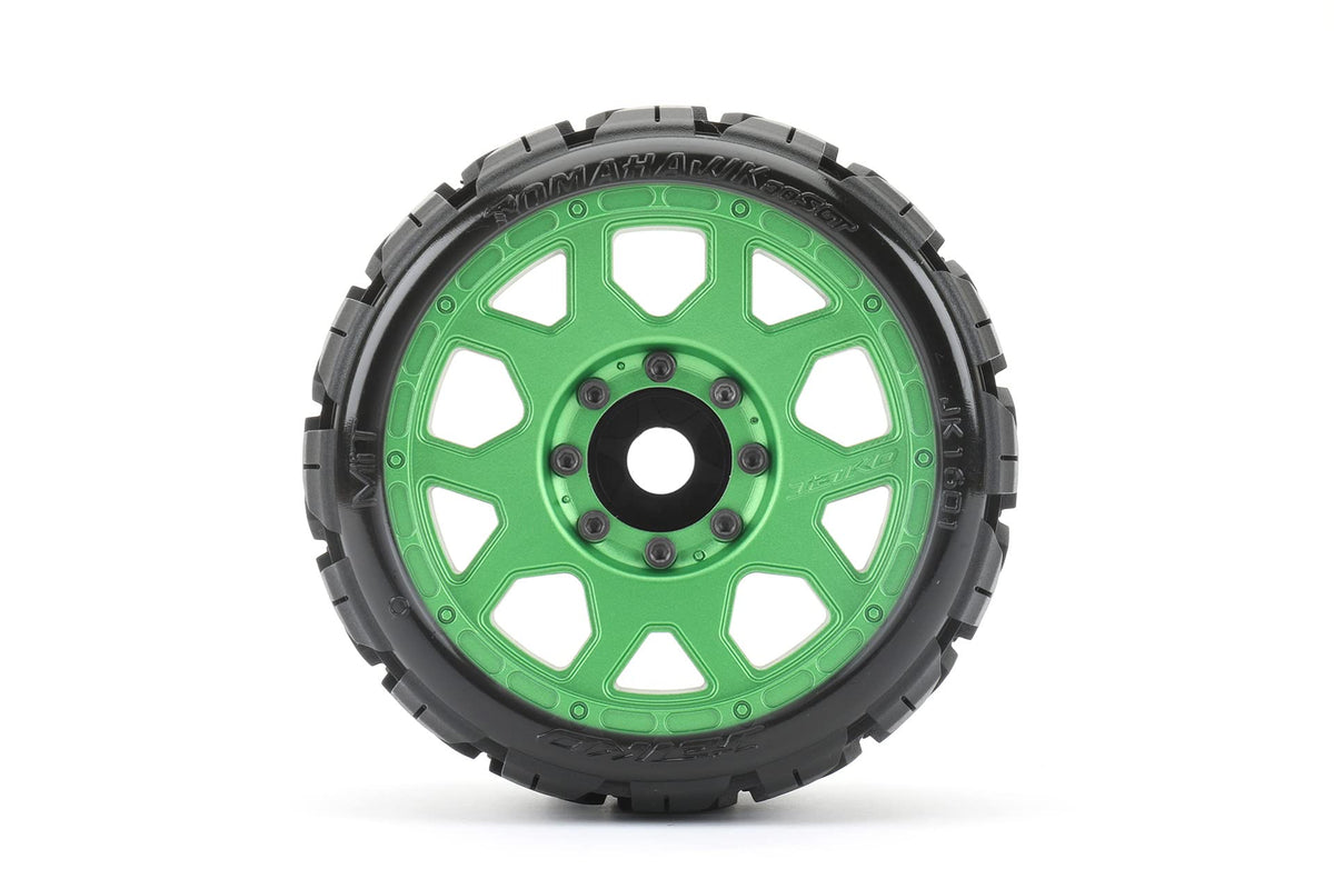 Jetko Tires 1601CGMSGBB1 1/8 SGT 3.8 EX-Tomahawk, Mounted on Metal Green Claw