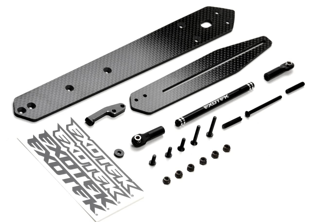 Exotek Racing 2031 22S Drag Wheelie Bar Set, Carbon Fiber, Adjustable Single Wheel Style