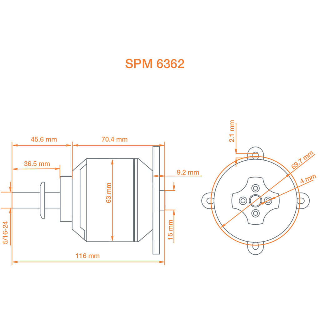 Specktrum SPMXAM4795 Avian 6362-250Kv Outrunner Brushless Motor