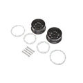 Losi LOS45015 Wheel, Black; Beadlock, Silver (2): DBXL-E