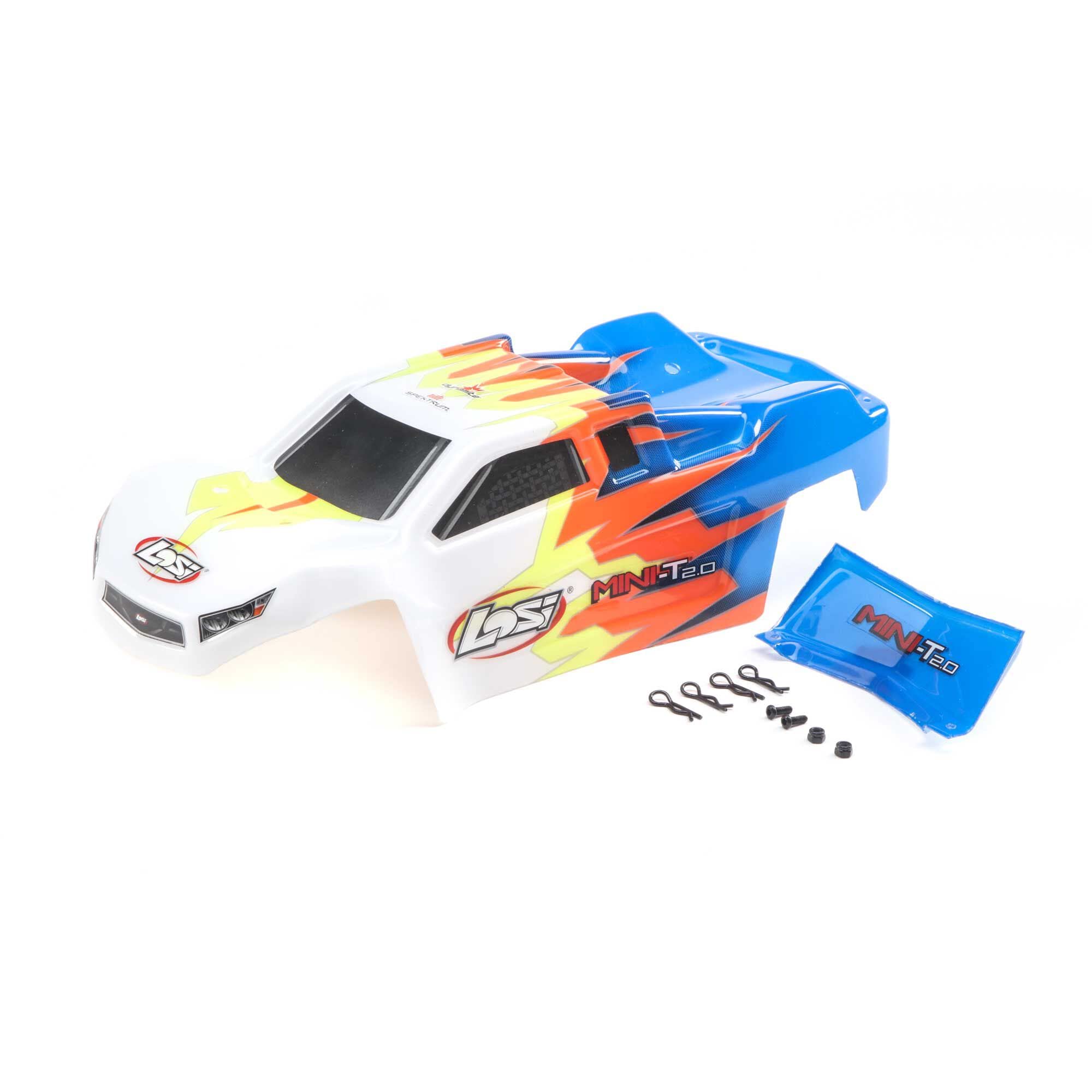 Losi LOS210014 Body, Blue/White: Mini-T 2.0