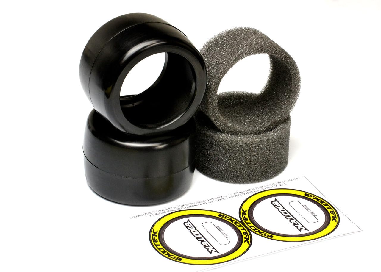 Exotek Racing 2118 F1 1/10 Rear Rubber Tires, 36X, Yellow-Medium