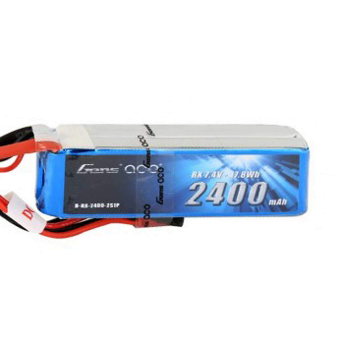 Gens Ace 24002SRXJ 2400mAh 7.4V RX 2S1P Lipo Battery Pack w/ JST-SYP