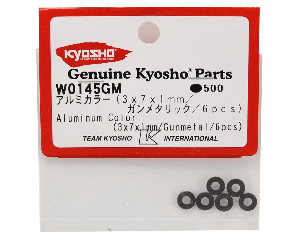 Kyosho W0145GM Aluminum Collar (3x7x1mm/ Gunmetal/6pcs)
