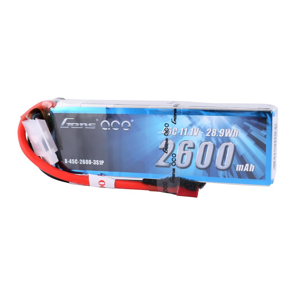 Gens Ace 26003S45D 2600mAh 11.1V 45C 3S1P Lipo Battery Pack w/ Deans