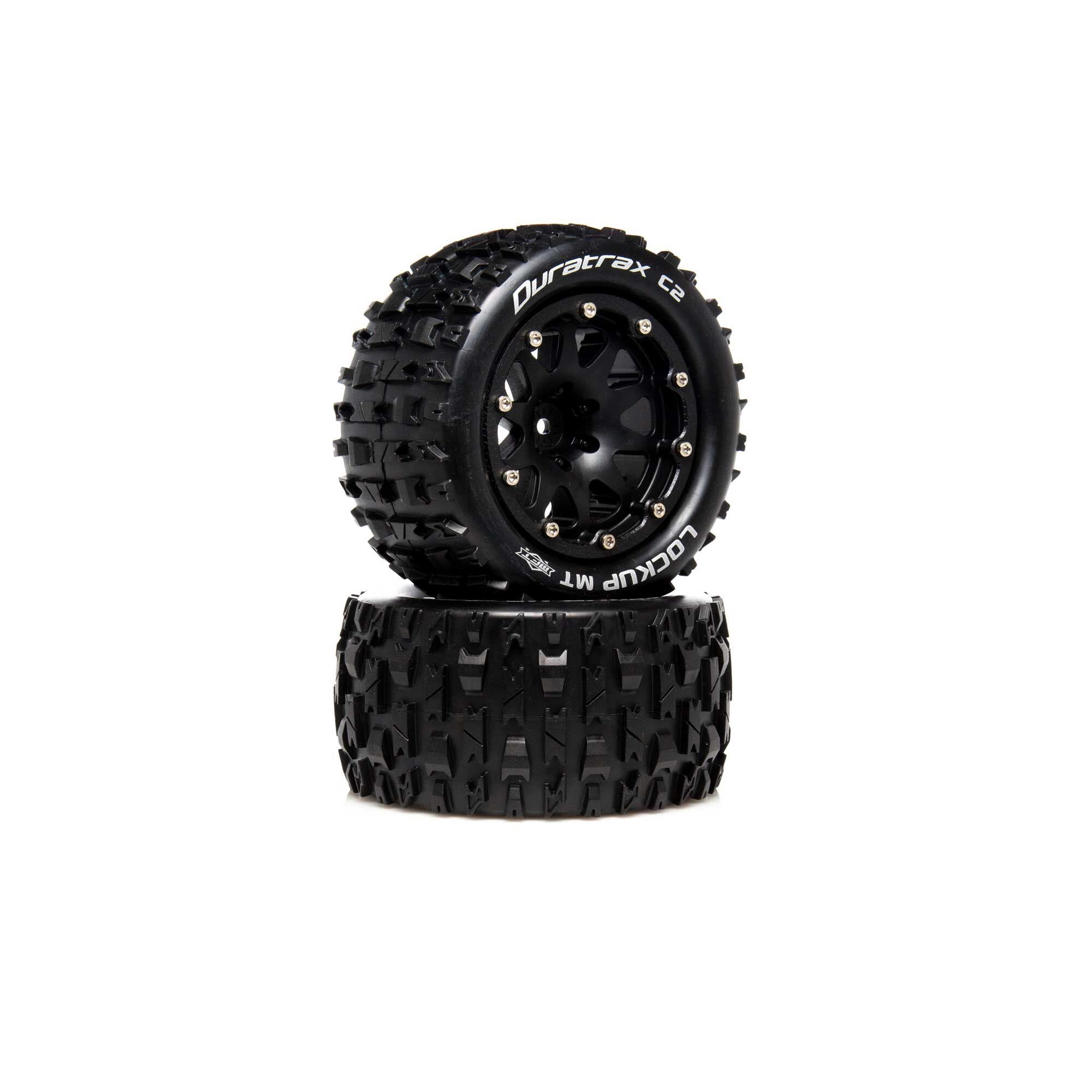 DuraTrax DTXC5518 Lockup MT Belted 2.8 Mounted F/R .5 Offst Blk (2)