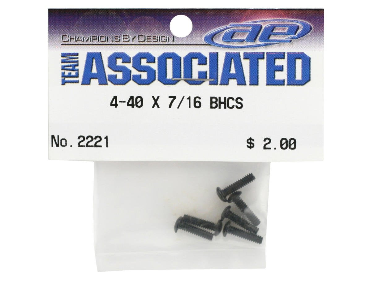 Team Associated 2221 Button Head Cap Screws (6) 4-40x7/16"