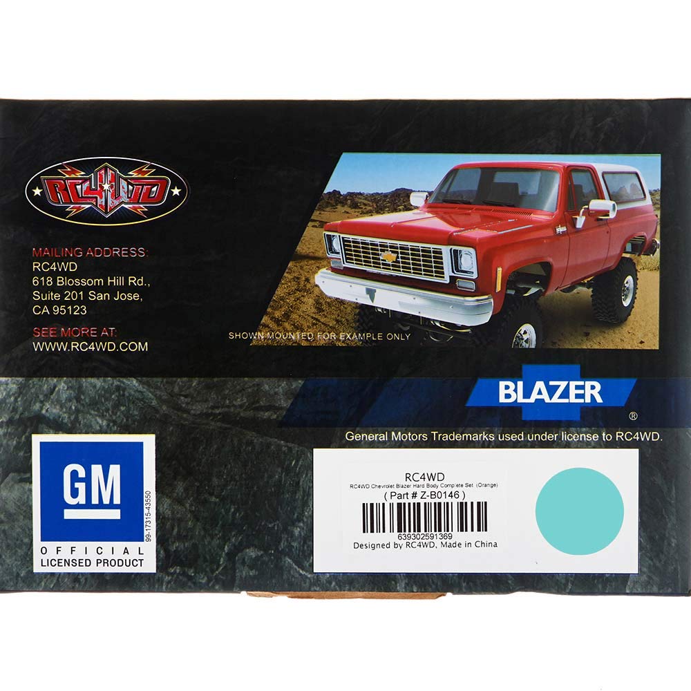 RC4WD ZB0150 Chevrolet Blazer Hard Body Complete Set, Teal