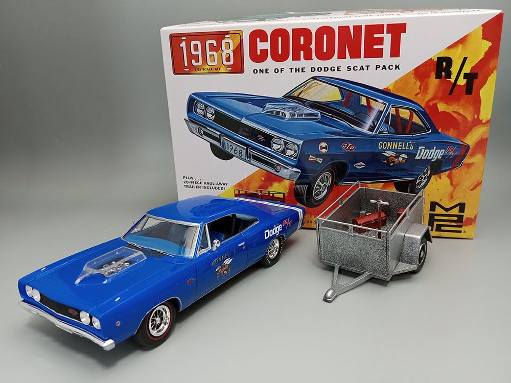MPC 975 1:25 1968 Dodge Coronet Hardtop w/ Trailer Model Kit