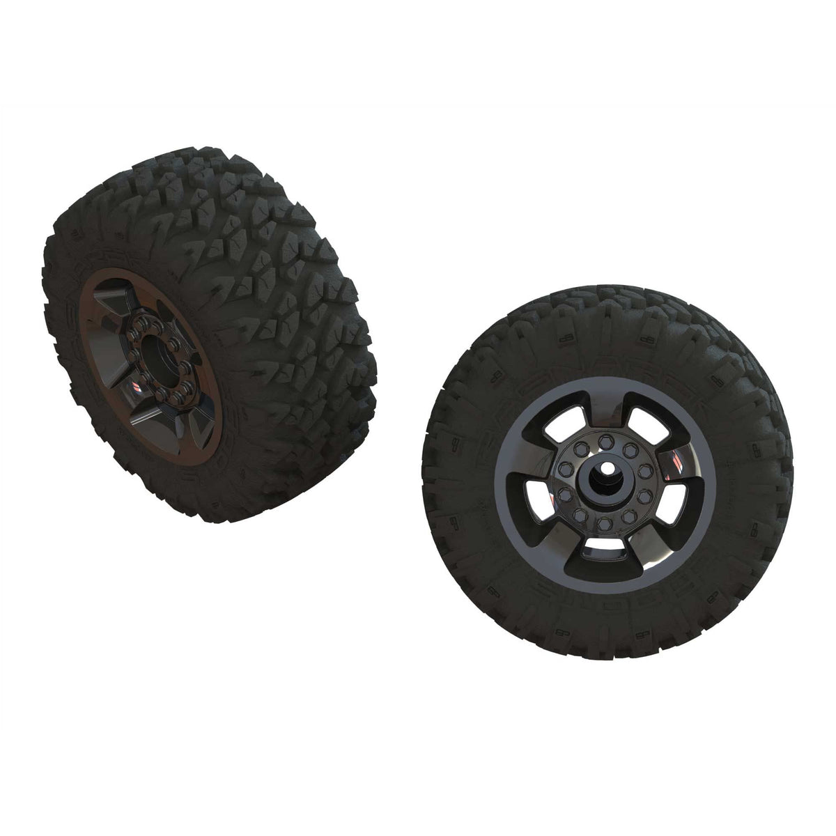 Arrma 550053 Ragnarok Mt' Tires ST Glued (Black Chrome) (2)