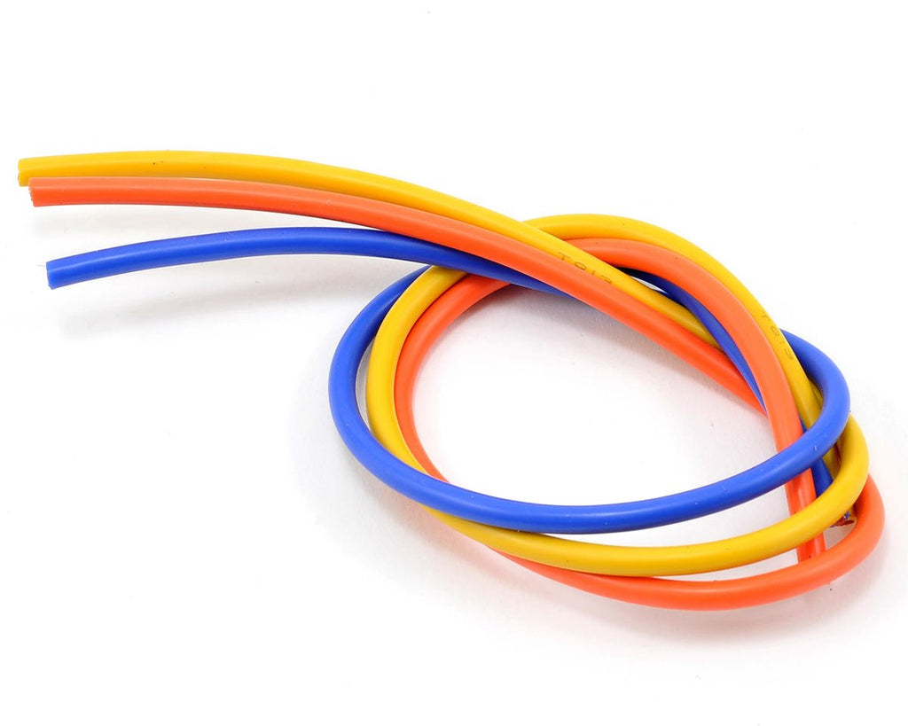 TQ Wire 1304 13 Gauge Super Flexible Wire- 1' ea. Blue, Yellow, Orange