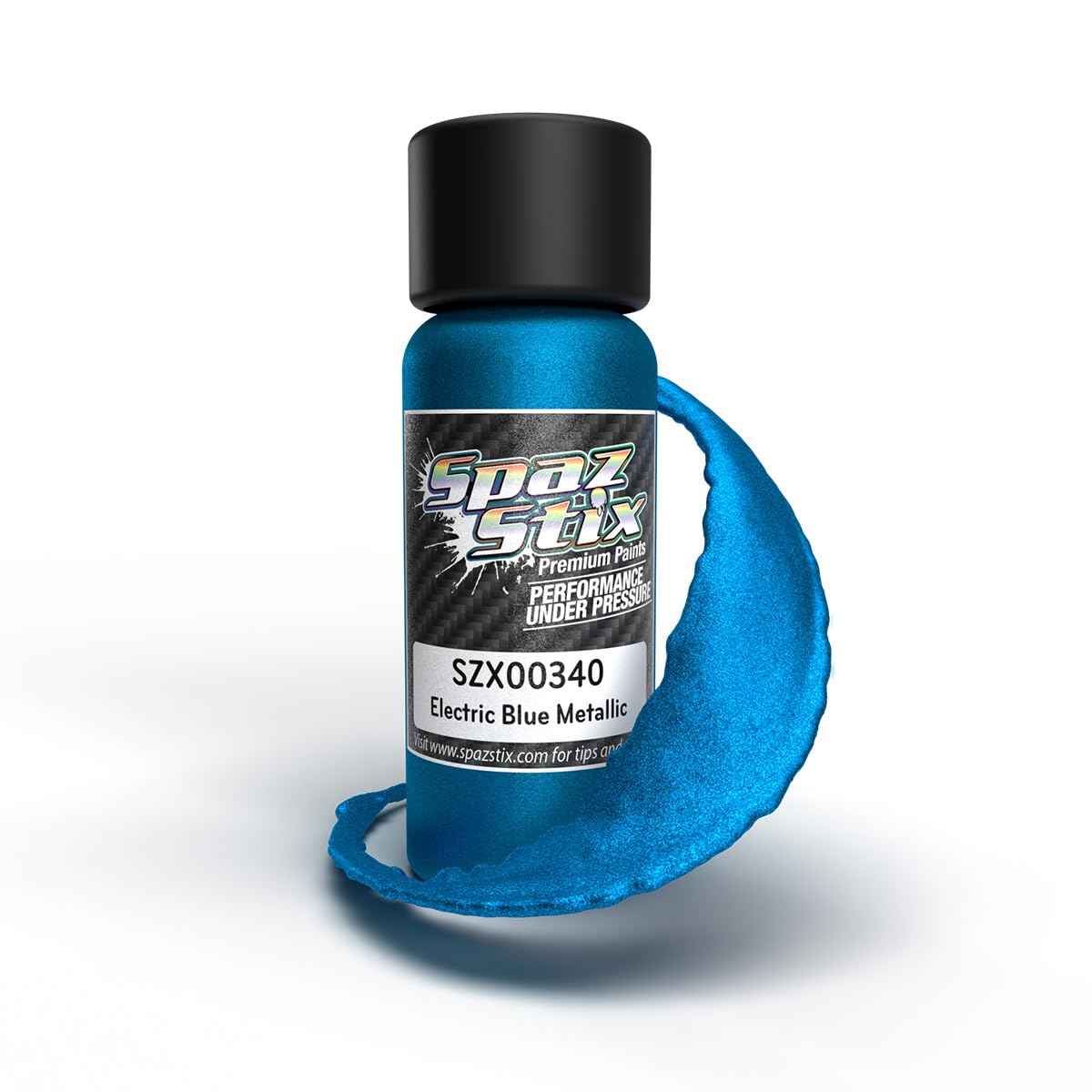 Spaz Stix SZX00340 Electric Blue Metallic Airbrush Ready Paint, 2oz
