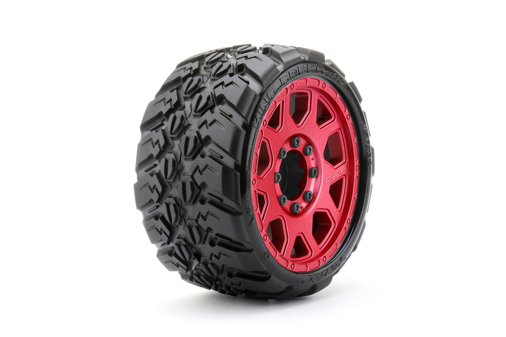 Jetko Tires 1602CRMSGBB2 1/8 SGT 3.8 EX-King Cobra, Mounted on Metal Red Claw Rim,