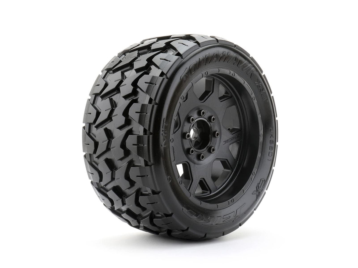 Jetko Tires 5801CBMSGBB2 1/5 XMT Tomahawk Tires Mounted on Black Claw Rims, Medium