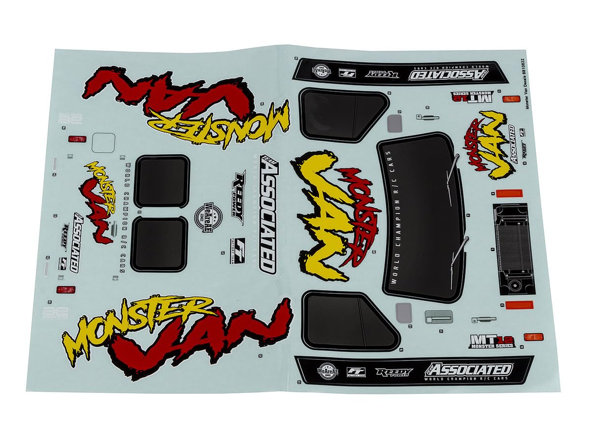 Team Associated 41118 MT12 Monster Van Decal Sheet