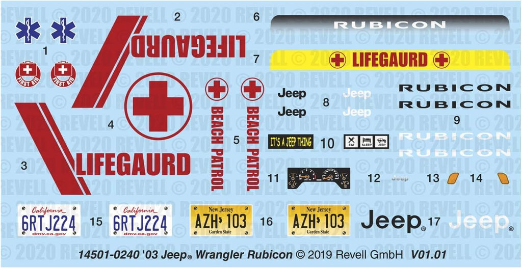 Revell 85-4501 1/25 Jeep Wrangler Rubicon Model Kit