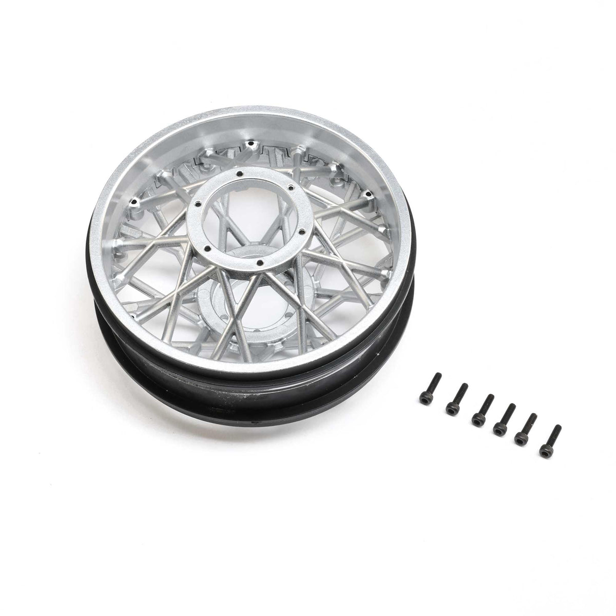 Losi LOS-2305 Rear Wheel Set, Satin Chrome: PM-SM