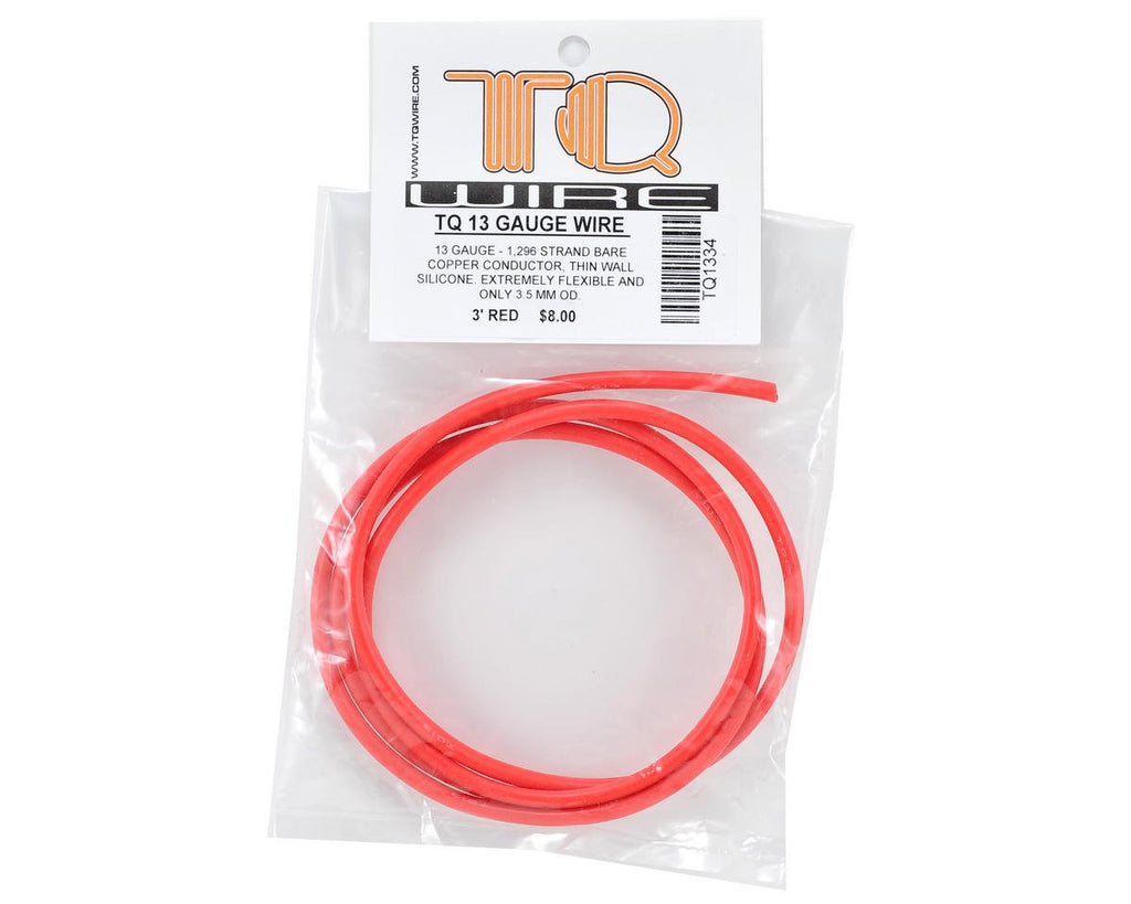 TQ Wire 1334 13 Gauge Super Flexible Wire- Red 3'