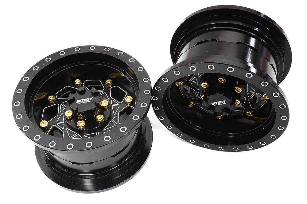 Integy C32434BLACK Billet Machined 8 Spoke Alloy Wheels (2): SCX6