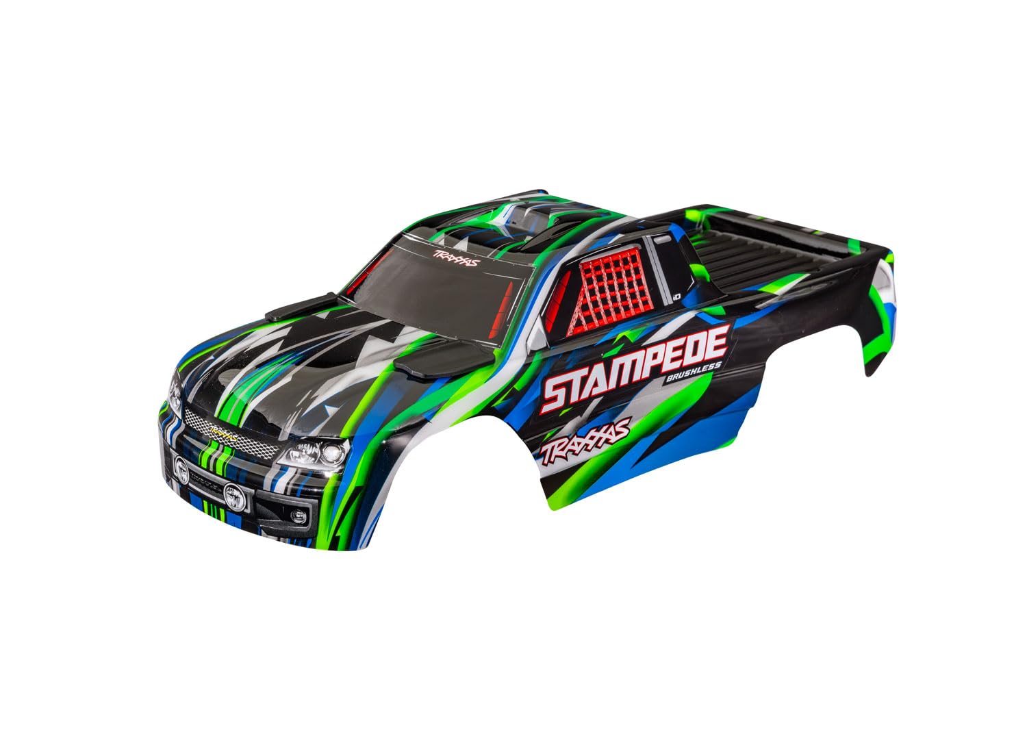 Traxxas 3620-GRN Clipless Body, Green: Stampede 2WD & VXL