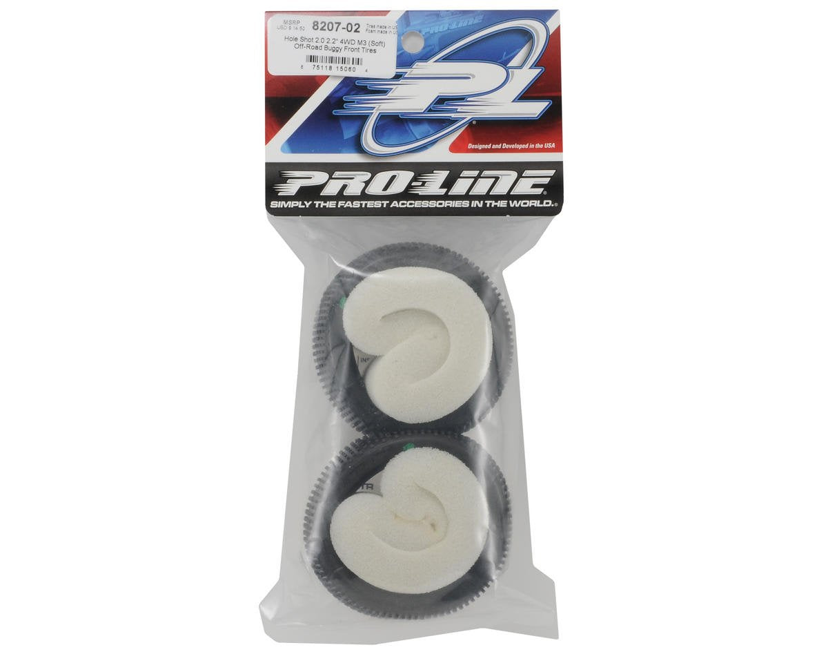Pro-Line 8207-02 Hole Shot 2.0/2.2" M3 Soft Off-Road Buggy Front Tire(2