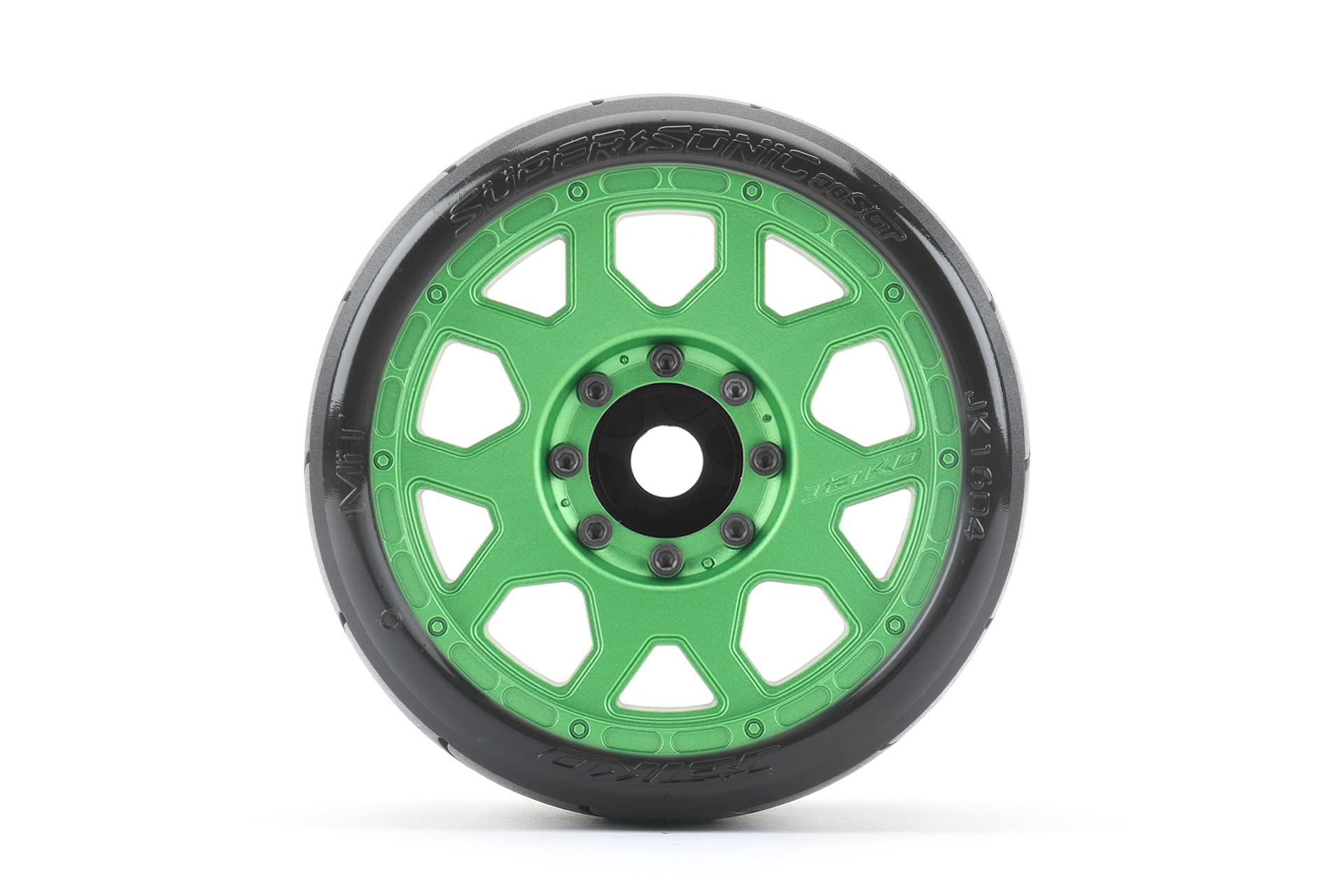 Jetko Tires 1604CGMSGBB1 1/8 SGT 3.8 EX-Super Sonic, Mounted on Metal Green Claw