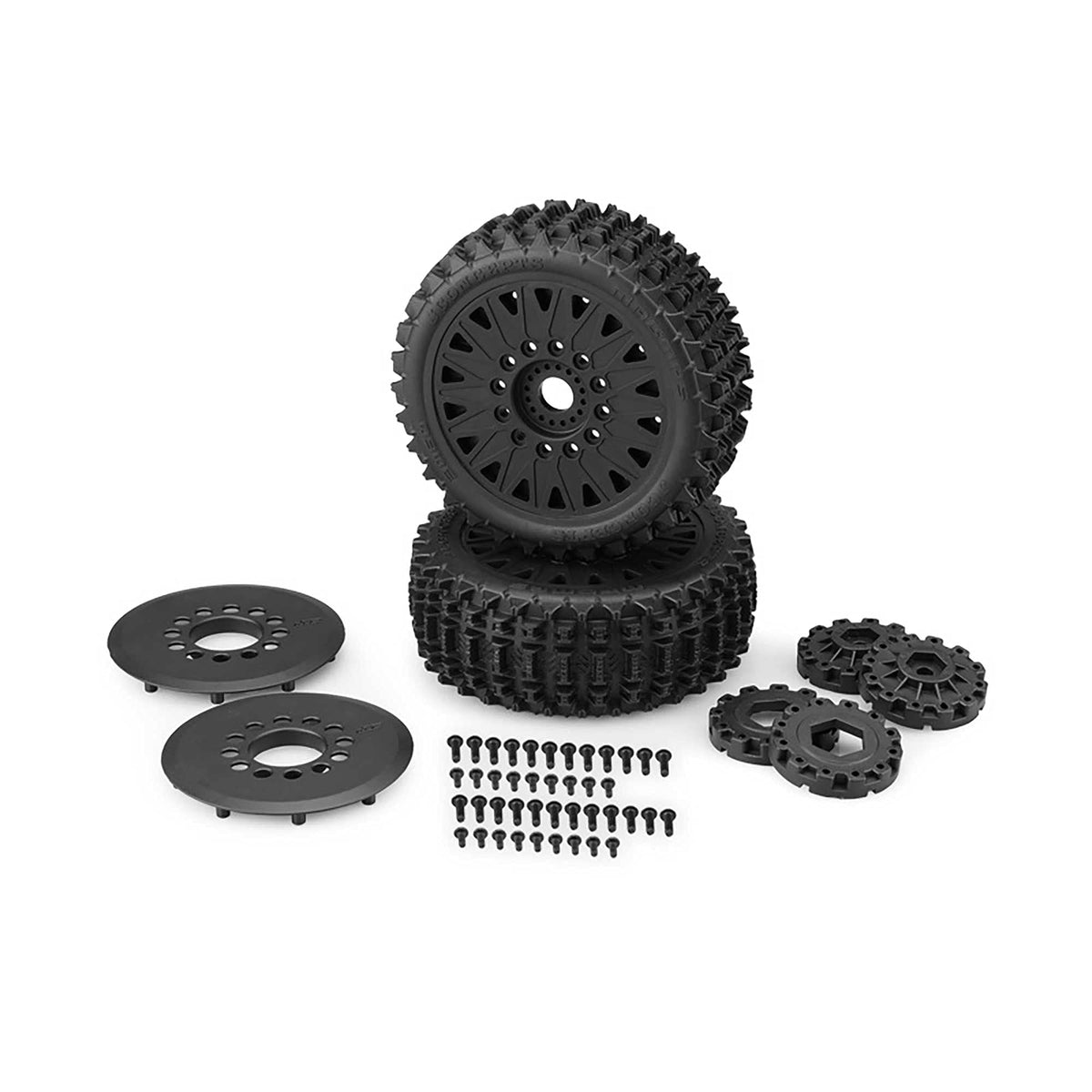 J-Concepts 30603097 1/8 Magma 83mm 4x4 Buggy Tires, Black Wheels, Yellow (2)