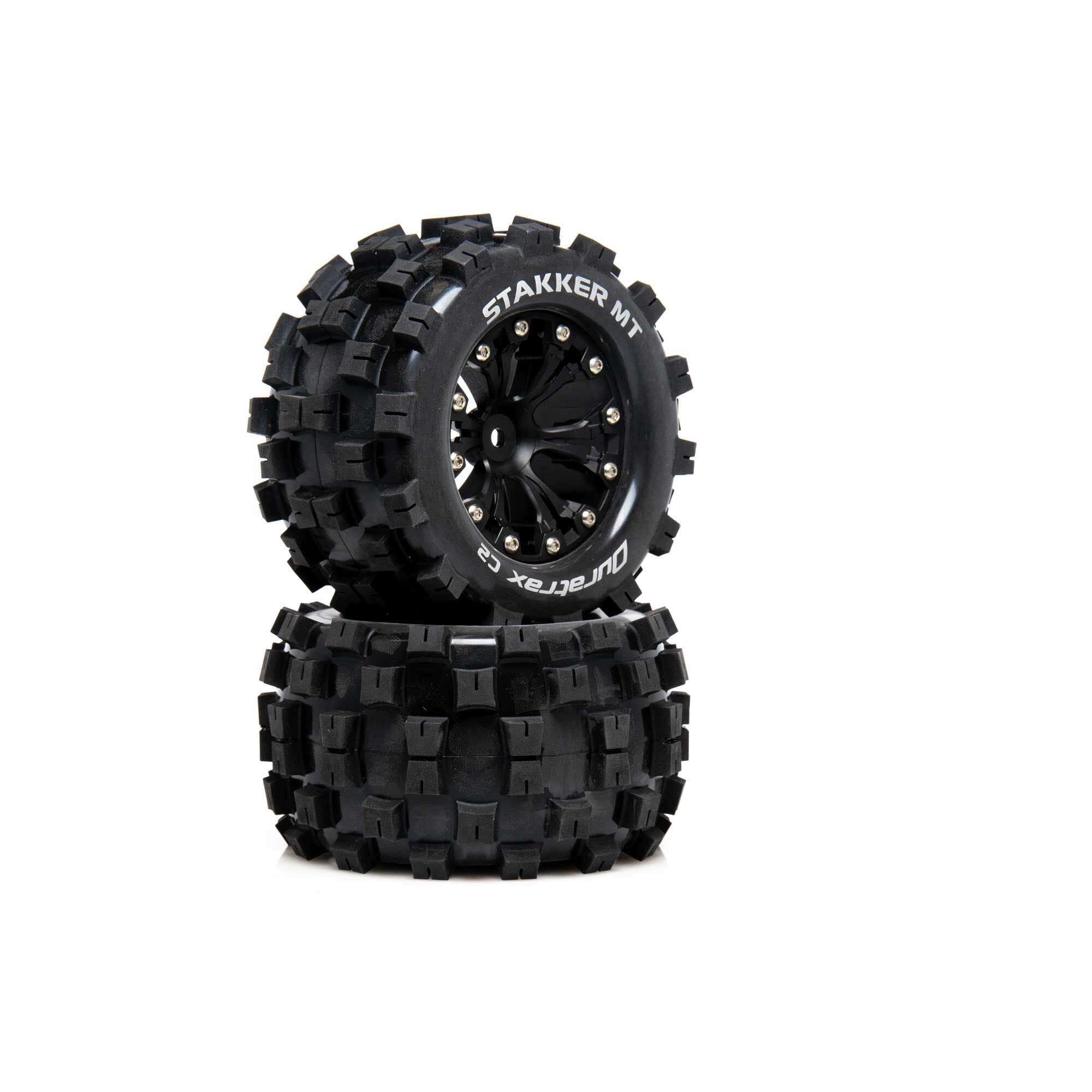 DuraTrax DTXC5550 STAKKER MT 2.8 Mounted F/R C2 0 Offset Black (2)