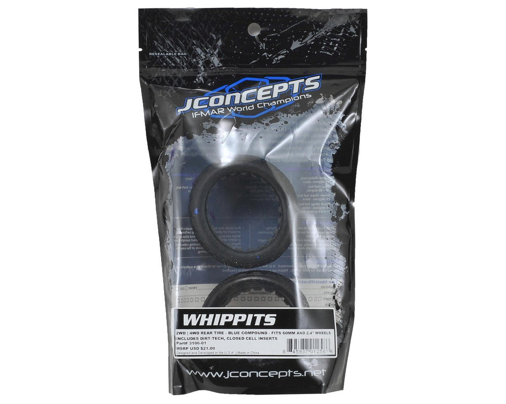J-Concepts 3106-01 Rear Whippits Tires(2) 60mm Blue Compound: 1/10 Buggy